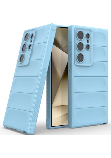 Samsung Galaxy S24 Ultra Için Kaymaz Yumuşak Silikon Telefon Kılıfı - Mavi (Yurt Dışından)