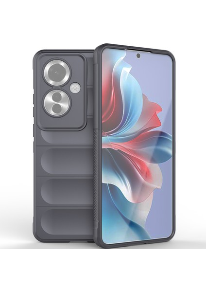 Oppo RENO11 F Için Kaymaz Yumuşak Silikon Telefon Kılıfı - Koyu Gri (Yurt Dışından)