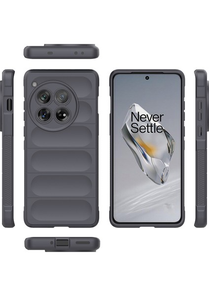 Oneplus 12 5g Için Kaymaz Yumuşak Silikon Telefon Kılıfı - Koyu Gri (Yurt Dışından)