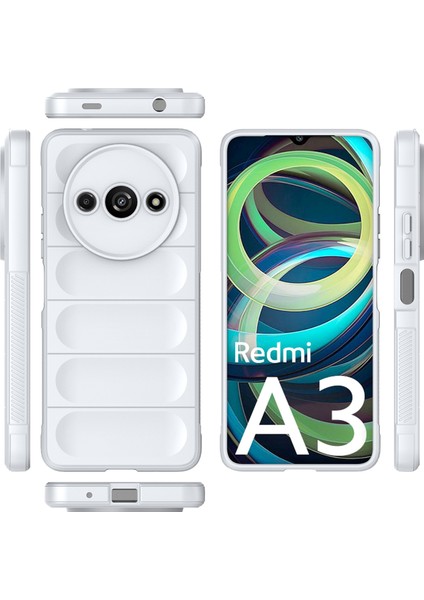 Xiaomi Redmi A3 Için Kaymaz Yumuşak Silikon Telefon Kılıfı - Beyaz (Yurt Dışından) modelleri