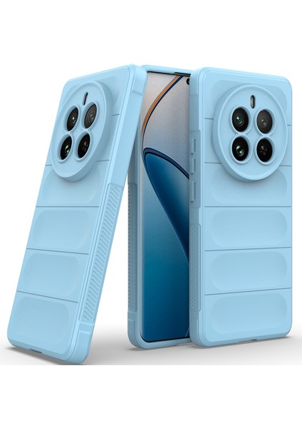 Realme 12 Pro / 12 Pro+ Için Kaymaz Yumuşak Silikon Telefon Kılıfı - Mavi (Yurt Dışından)