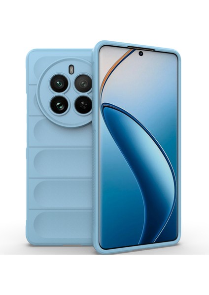 Realme 12 Pro / 12 Pro+ Için Kaymaz Yumuşak Silikon Telefon Kılıfı - Mavi (Yurt Dışından)