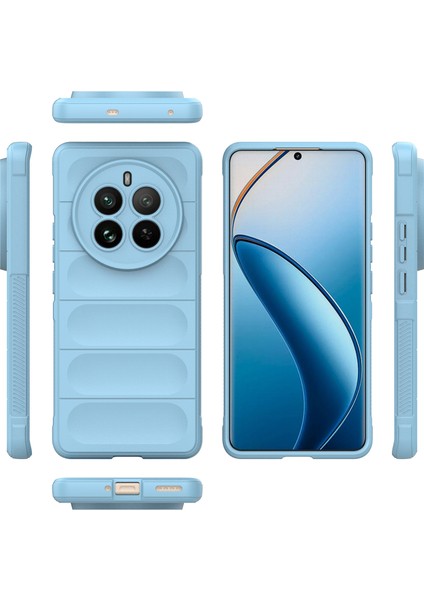 Realme 12 Pro / 12 Pro+ Için Kaymaz Yumuşak Silikon Telefon Kılıfı - Mavi (Yurt Dışından)