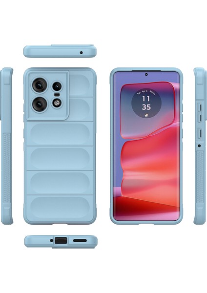 Motorola Edge 50 Pro Için Kaymaz Yumuşak Silikon Telefon Kılıfı - Mavi (Yurt Dışından) modelleri