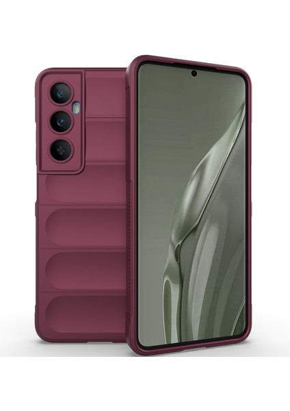 Realme C65 4g Için Kaymaz Yumuşak Silikon Telefon Kılıfı - Koyu Kırmızı (Yurt Dışından)