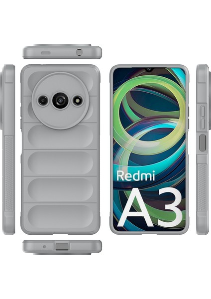 Xiaomi Redmi A3 Için Kaymaz Yumuşak Silikon Telefon Kılıfı - Gri (Yurt Dışından) modelleri