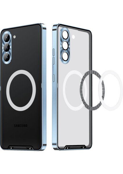 Samsung Galaxy S23+ Için Metal Pc Arka Lens Koruma Manyetik Kablosuz Şarj Cihazı Telefon Kılıfı Mavi (Yurt Dışından) modelleri