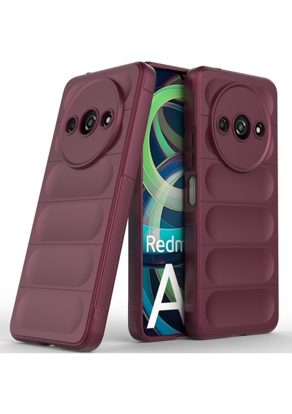 Xiaomi Redmi A3 Için Kaymaz Yumuşak Silikon Telefon Kılıfı - Koyu Kırmızı (Yurt Dışından)
