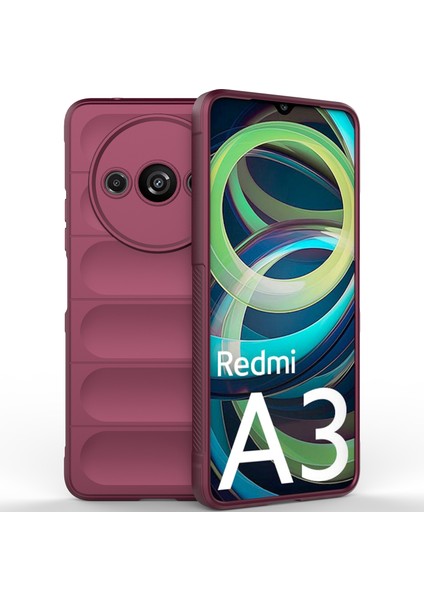 Xiaomi Redmi A3 Için Kaymaz Yumuşak Silikon Telefon Kılıfı - Koyu Kırmızı (Yurt Dışından) fiyatları