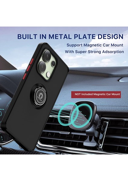 Xiaomi Redmi Note 13 4g Için Yüzük Stand Mat Sert Silikon Telefon Kılıfı - Gök Mavisi (Yurt Dışından)