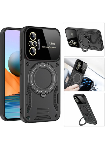 Xiaomi Redmi Note 10 Pro/note 10 Pro Max Için Çift Katmanlı Manyetik Halka Lens Standı Telefon Kılıfı - Mor (Yurt Dışından) fiyatları