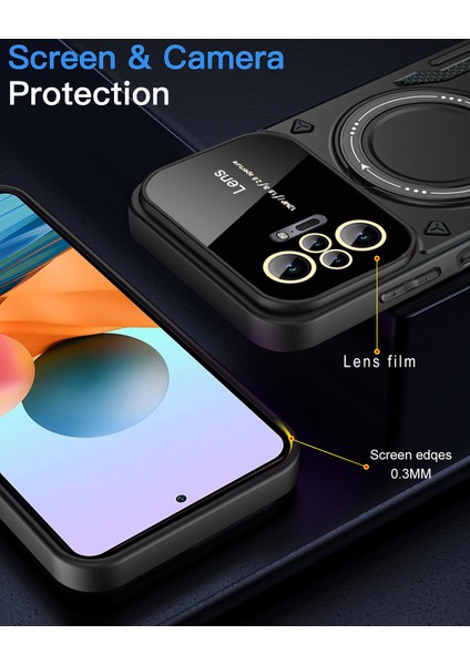 Xiaomi Redmi Note 10 Pro/note 10 Pro Max Için Çift Katmanlı Manyetik Halka Lens Standı Telefon Kılıfı - Mor (Yurt Dışından) indirimleri