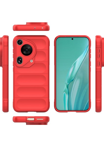 Huawei Pura 70 Ultra Için Kaymaz Yumuşak Silikon Telefon Kılıfı - Kırmızı (Yurt Dışından)