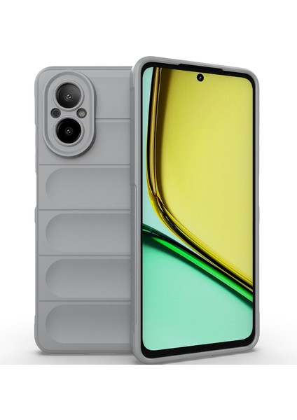 Realme C67 4g Için Kaymaz Yumuşak Silikon Telefon Kılıfı - Gri (Yurt Dışından)