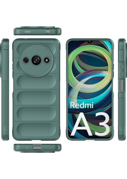 Xiaomi Redmi A3 Için Kaymaz Yumuşak Silikon Telefon Kılıfı - Yeşil (Yurt Dışından) modelleri