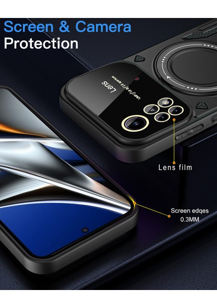 Xiaomi Poco X4 Pro 5g Için Çift Katmanlı Manyetik Halka Lens Standı Telefon Kılıfı - Mavi (Yurt Dışından) indirimleri