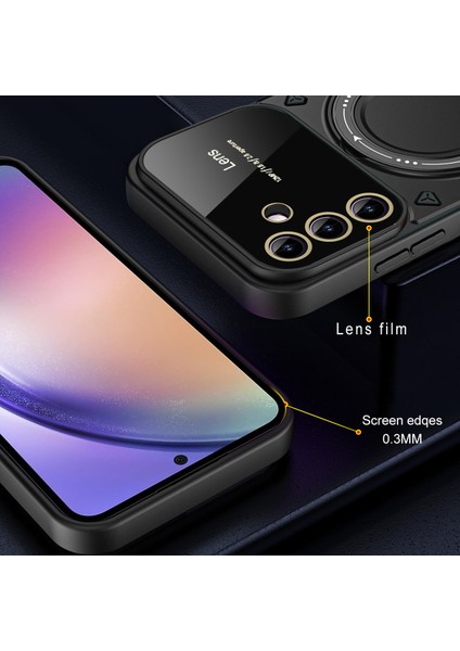 Samsung Galaxy A54 Için Çift Katmanlı Manyetik Halka Lens Standı Telefon Kılıfı - Mor (Yurt Dışından) indirimleri