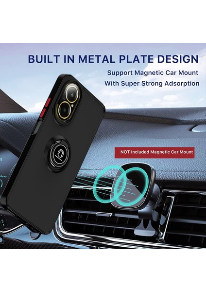 Realme C67 4g Için Yüzük Stand Mat Sert Silikon Telefon Kılıfı - Gök Mavisi (Yurt Dışından) fırsatları