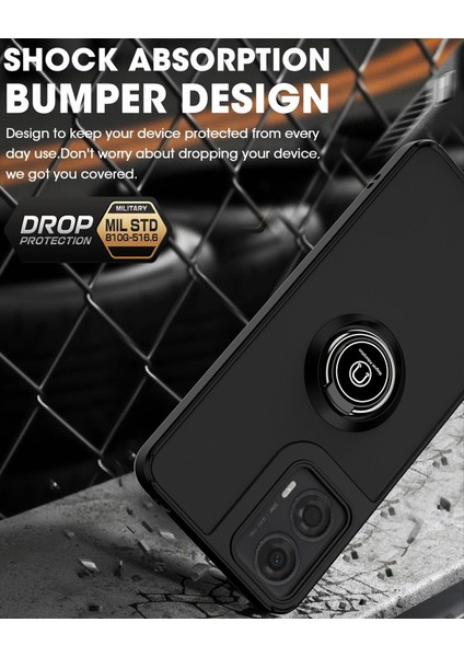 Motorola Moto G24 / G04 Için Yüzük Stand Mat Sert Silikon Telefon Kılıfı - Dark Yeşil (Yurt Dışından) indirimleri