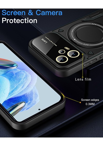 Xiaomi Redmi Note 12 Pro 5g Için Çift Katmanlı Manyetik Halka Lens Standı Telefon Kılıfı - Mor (Yurt Dışından) fırsatları