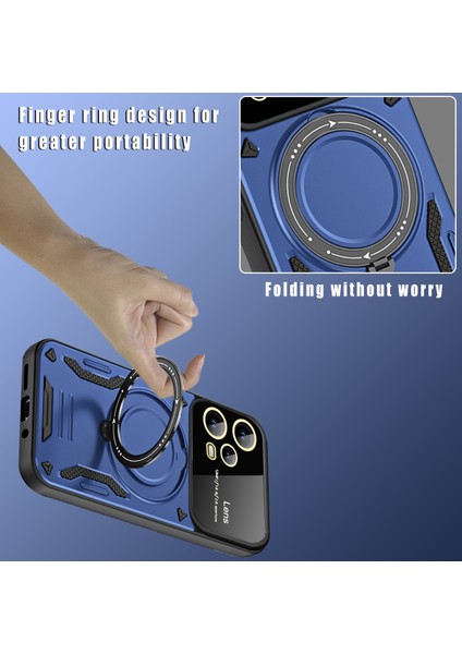 Xiaomi Redmi Note 12 Pro 5g Için Çift Katmanlı Manyetik Halka Lens Standı Telefon Kılıfı - Siyah (Yurt Dışından) indirimleri