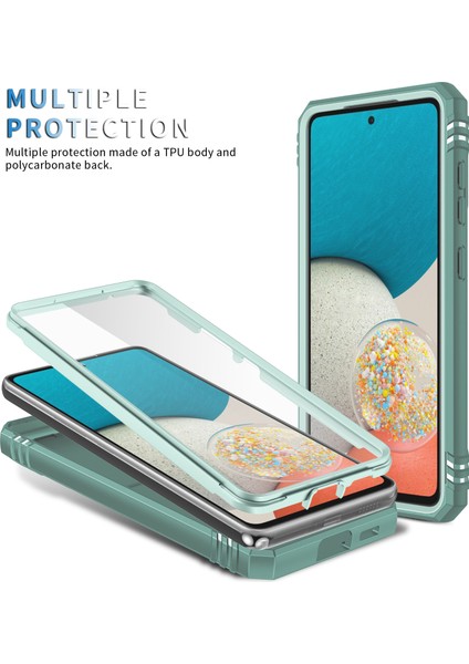 Samsung Galaxy A53 5g Için Çift Katmanlı Slayt Lens Kapak Halka Tutucu Standı ile Telefon Kılıfı - Yeşil (Yurt Dışından) modelleri