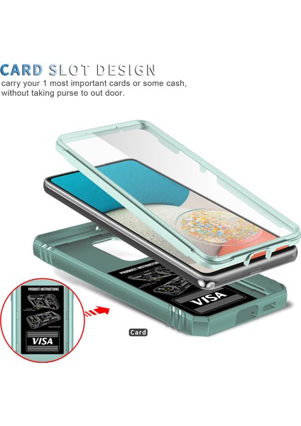 Samsung Galaxy A53 5g Için Çift Katmanlı Slayt Lens Kapak Halka Tutucu Standı ile Telefon Kılıfı - Yeşil (Yurt Dışından) fırsatları