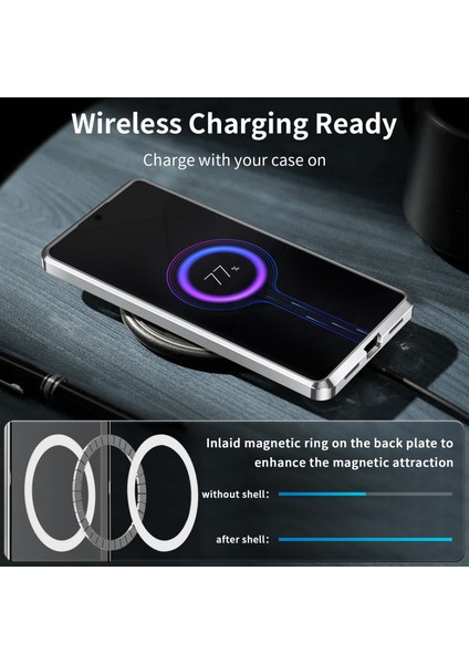Xiaomi 14 Pro Için Metal Pc Arka Lens Koruma Manyetik Kablosuz Şarj Cihazı Telefon Kılıfı Gümüş (Yurt Dışından) fırsatları
