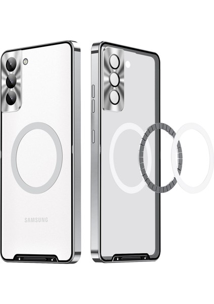 Samsung Galaxy S21+ 5g Için Metal Pc Arka Lens Koruma Manyetik Kablosuz Şarj Cihazı Telefon Kılıfı Gümüş (Yurt Dışından) fiyatları