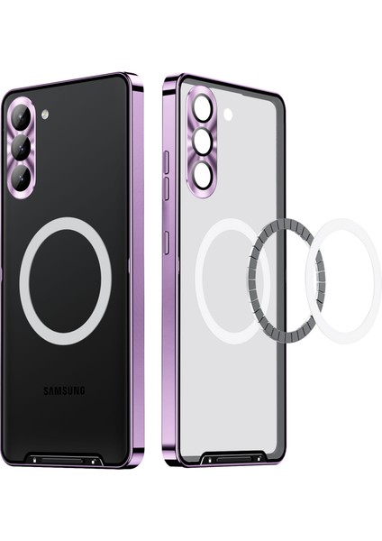 Samsung Galaxy S23+ Için Metal Pc Arka Lens Koruma Manyetik Kablosuz Şarj Cihazı Telefon Kılıfı Mor (Yurt Dışından) modelleri