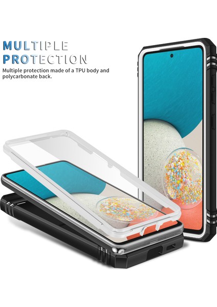 Samsung Galaxy A53 5g Için Çift Katmanlı Slayt Lens Kapak Halka Tutucu Standı ile Telefon Kılıfı - Beyaz (Yurt Dışından) modelleri