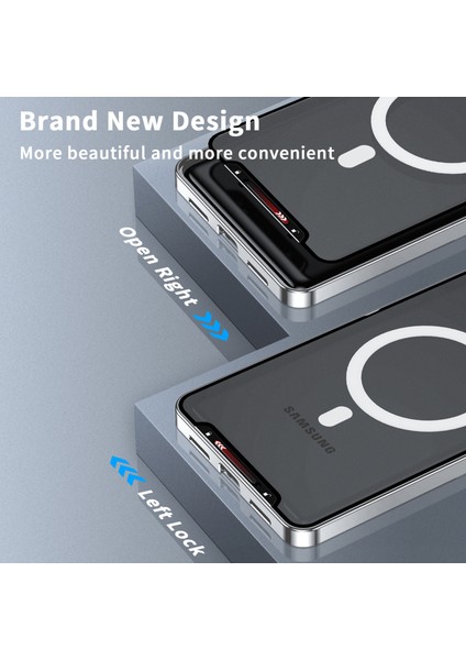 Samsung Galaxy NOTE10+/NOTE10 Plus Için Metal Pc Arka Lens Koruma Manyetik Kablosuz Şarj Cihazı Telefon Kılıfı Gümüş (Yurt Dışından)