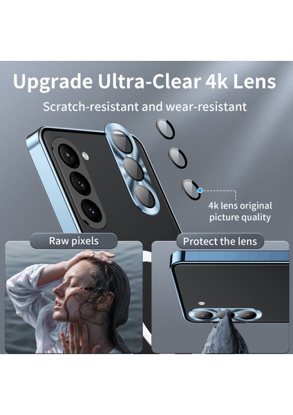 Samsung Galaxy S23 Fe Için Metal Pc Arka Lens Koruma Manyetik Kablosuz Şarj Cihazı Telefon Kılıfı Mavi (Yurt Dışından)