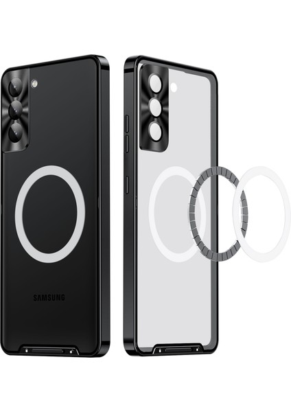 Samsung Galaxy S22+ 5g Için Metal Pc Arka Lens Koruma Manyetik Kablosuz Şarj Cihazı Telefon Kılıfı Siyah (Yurt Dışından) fiyatları