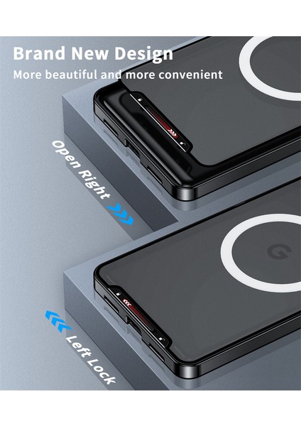 Google Pixel 7 Pro Için Metal Pc Arka Lens Koruma Manyetik Kablosuz Şarj Cihazı Telefon Kılıfı Siyah (Yurt Dışından)