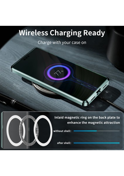 Huawei Mate 60 Için Metal Pc Arka Lens Koruma Manyetik Kablosuz Şarj Cihazı Telefon Kılıfı Yeşil (Yurt Dışından) fırsatları