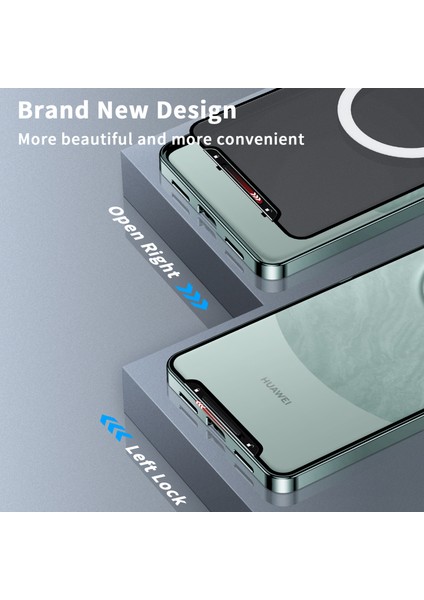 Huawei Mate 60 Için Metal Pc Arka Lens Koruma Manyetik Kablosuz Şarj Cihazı Telefon Kılıfı Yeşil (Yurt Dışından) indirimleri