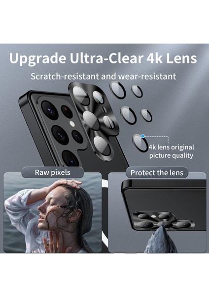 Samsung Galaxy S23 Ultra Için Metal Pc Arka Lens Koruma Manyetik Kablosuz Şarj Cihazı Telefon Kılıfı Siyah (Yurt Dışından) modelleri