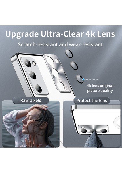 Samsung Galaxy S20 Fe 5g Için Metal Pc Arka Lens Koruma Manyetik Kablosuz Şarj Cihazı Telefon Kılıfı Gümüş (Yurt Dışından)