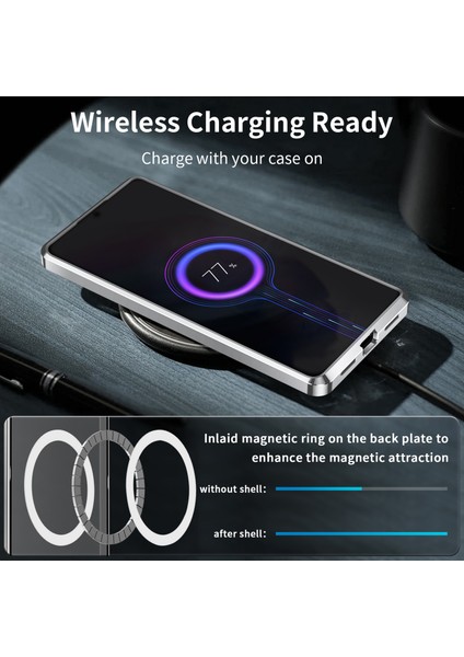 Samsung Galaxy S20 Fe 5g Için Metal Pc Arka Lens Koruma Manyetik Kablosuz Şarj Cihazı Telefon Kılıfı Gümüş (Yurt Dışından)