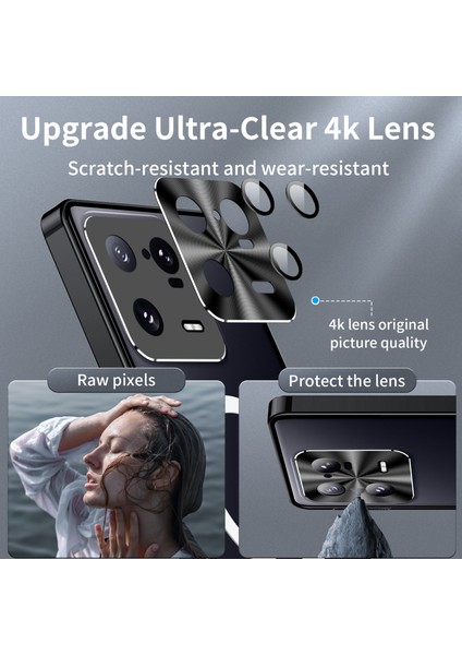 Xiaomi 13 Pro Için Metal Pc Arka Lens Koruma Manyetik Kablosuz Şarj Cihazı Telefon Kılıfı Siyah (Yurt Dışından) modelleri