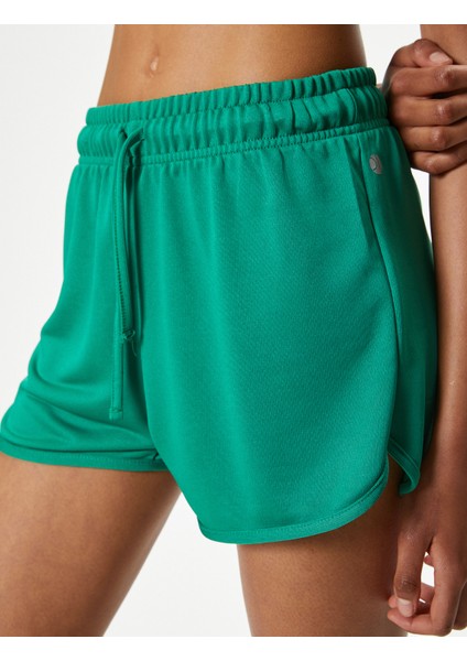 Ekstra Mini Spor Şort Beli Bağcıklı Yüksek Bel Relax Fit