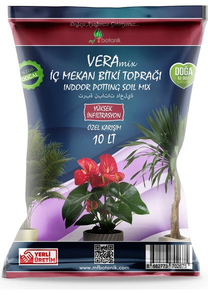 Vera Iç Mekan Bitki Toprağı 10 Litre-Nsk Home Hayvansal Sıvı Gübre 500 ml