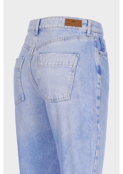 Ariana Açık Mavi Yüksek Bel Patı Fermuarlı Mom Jean C 4525-141 modelleri