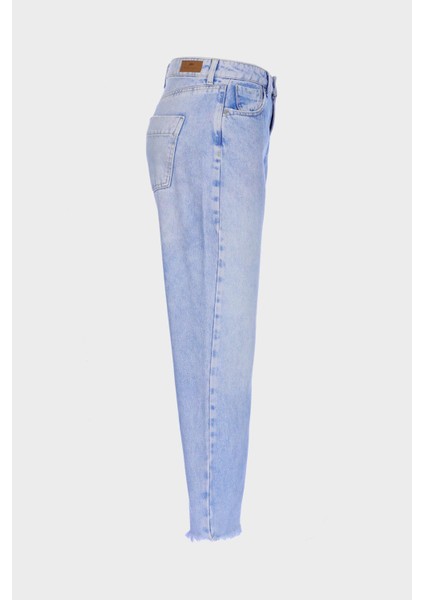 Ariana Açık Mavi Yüksek Bel Patı Fermuarlı Mom Jean C 4525-141 fırsatları