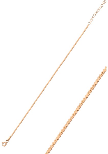 Gümüş Rose Örgü Modeli Italyan Zincir Halhal SGTL11811ROSE