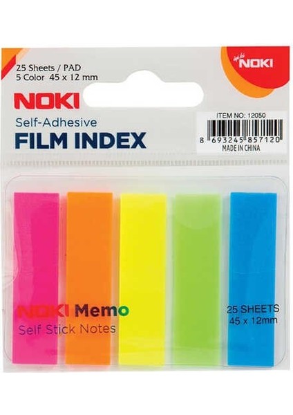 Index Ayraç 5 Renk Film 25 Yaprak