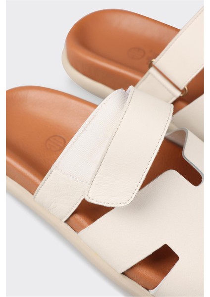Ekru Deri Kadın Düz Terlik indirimleri