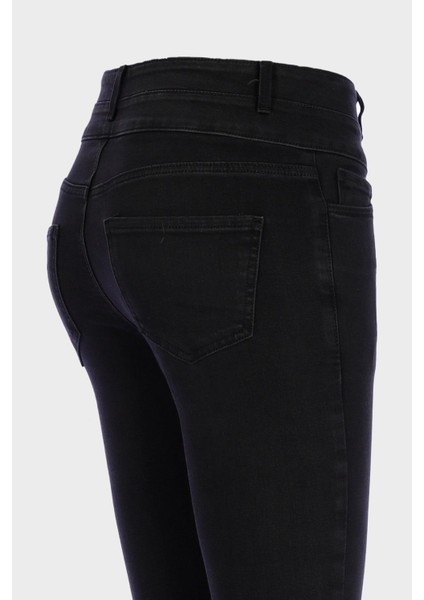 Judy Antrasit Yüsek Bel Patı Fermuarlı Düğme Detaylı Paçası Kesik Skinnyfit Jean Pantolon C 4521-203 modelleri