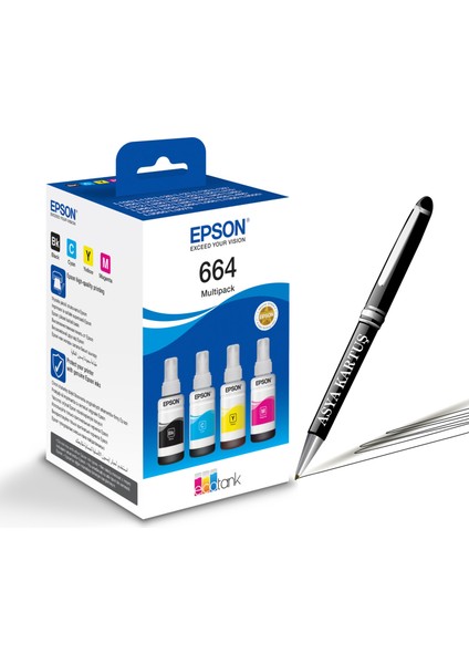 664 L362 Kutulu Multipack Mürekkep Seti + Isme Özel Kalem